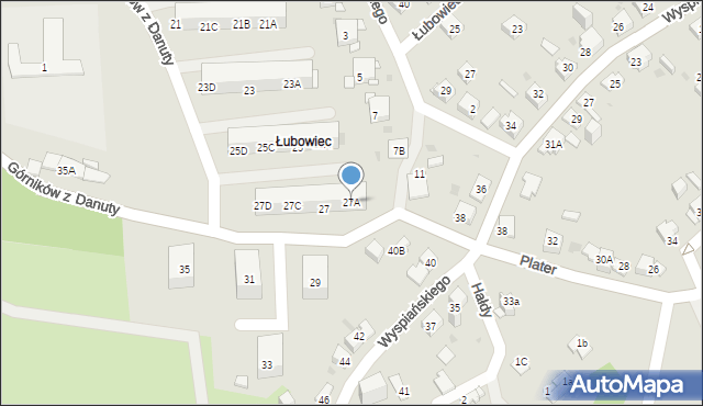 Jaworzno, Górników z Danuty, 27A, mapa Jaworzno