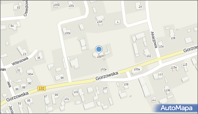 Jenin, Gorzowska, 100, mapa Jenin