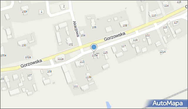 Jenin, Gorzowska, 115a/1, mapa Jenin