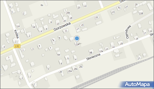 Jenin, Gorzowska, 11A, mapa Jenin