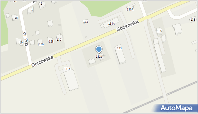 Jenin, Gorzowska, 131b, mapa Jenin