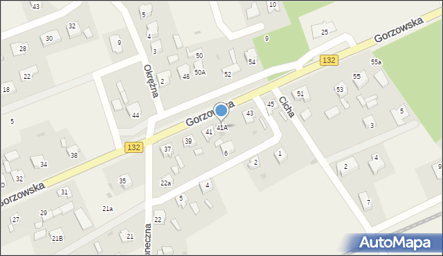 Jenin, Gorzowska, 41A, mapa Jenin