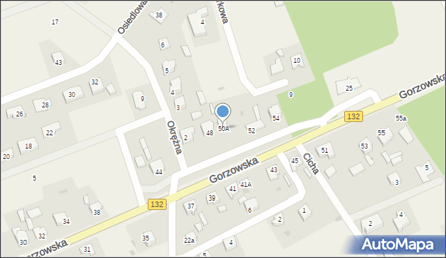 Jenin, Gorzowska, 50A, mapa Jenin