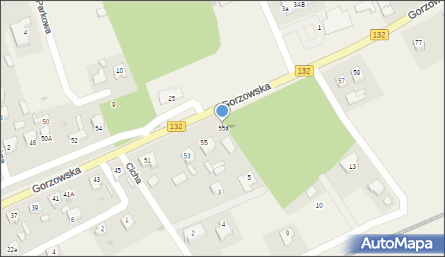 Jenin, Gorzowska, 55a, mapa Jenin