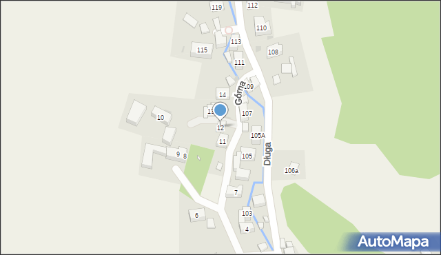 Jeżów Sudecki, Górna, 12, mapa Jeżów Sudecki