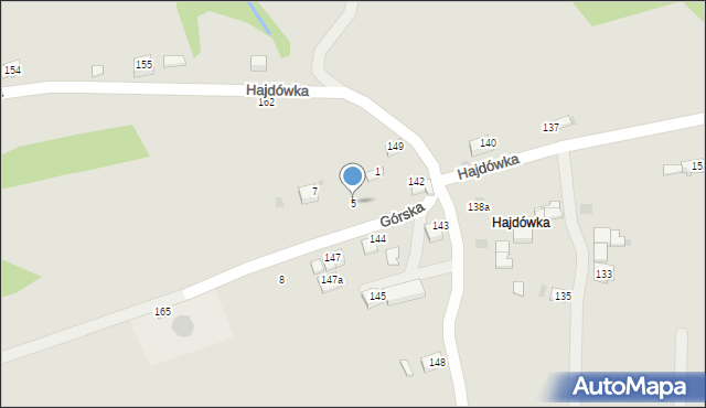 Jordanów, Górska, 5, mapa Jordanów