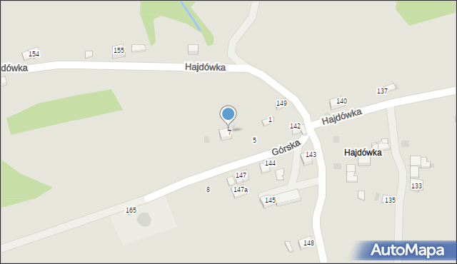 Jordanów, Górska, 7, mapa Jordanów