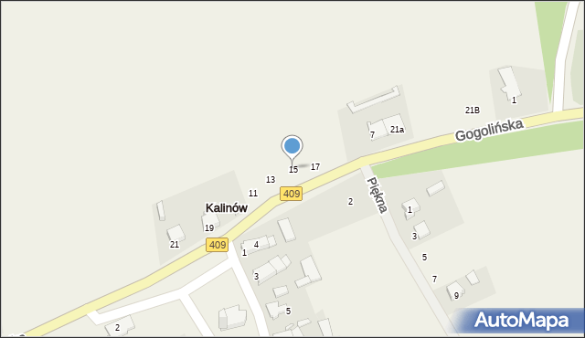 Kalinów, Gogolińska, 15, mapa Kalinów