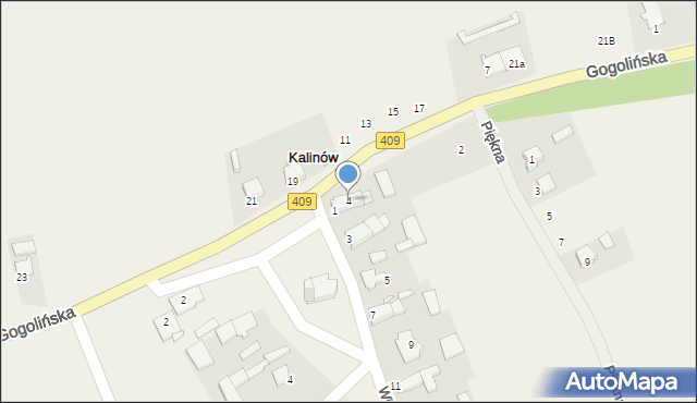 Kalinów, Gogolińska, 4, mapa Kalinów