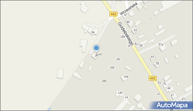 Kalisz, Godebskiego Cypriana, 18, mapa Kalisza