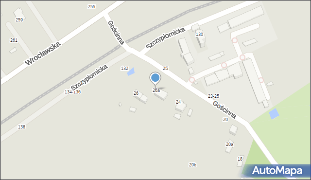 Kalisz, Gościnna, 26a, mapa Kalisza