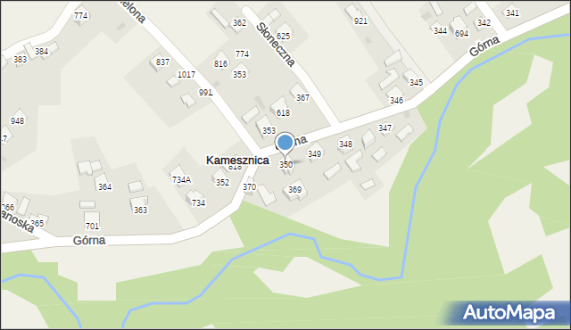 Kamesznica, Górna, 350, mapa Kamesznica