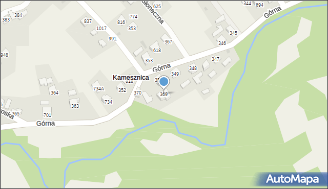 Kamesznica, Górna, 369, mapa Kamesznica