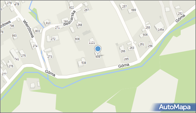 Kamesznica, Górna, 609, mapa Kamesznica