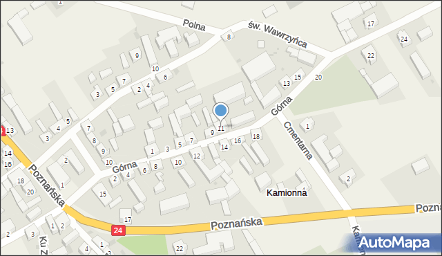 Kamionna, Górna, 11, mapa Kamionna