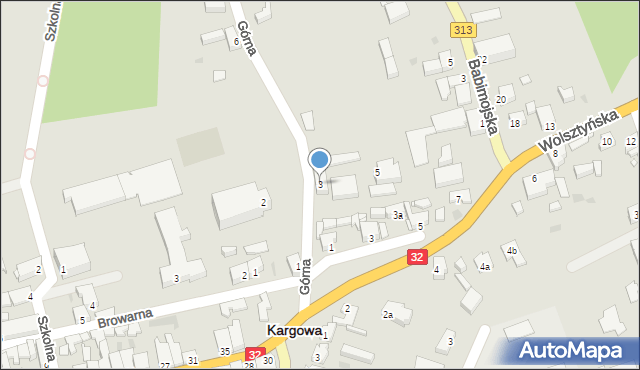 Kargowa, Górna, 3, mapa Kargowa