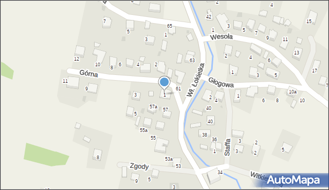 Karniowice, Górna, 1, mapa Karniowice