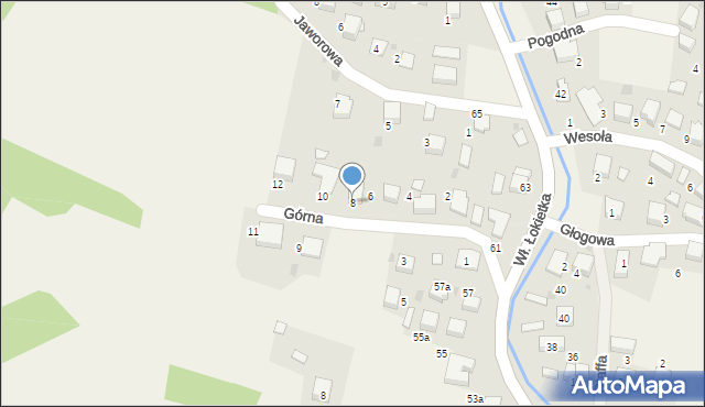 Karniowice, Górna, 8, mapa Karniowice