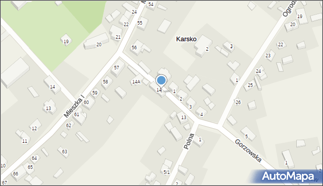 Karsko, Gorzowska, 14/1, mapa Karsko