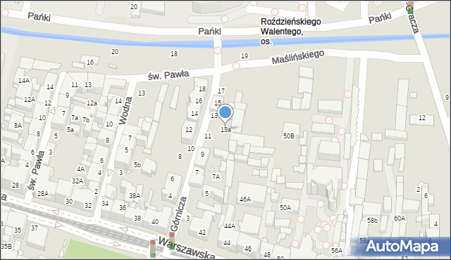 Katowice, Górnicza, 13a, mapa Katowic