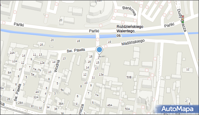 Katowice, Górnicza, 17, mapa Katowic