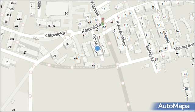 Katowice, Górna, 8, mapa Katowic