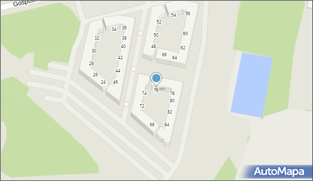 Katowice, Gospodarcza, 76, mapa Katowic