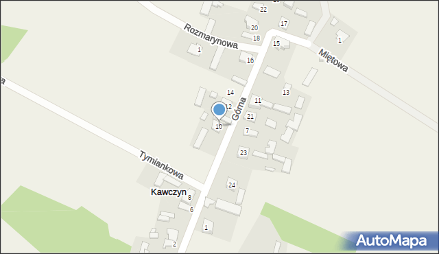 Kawczyn, Górna, 10, mapa Kawczyn