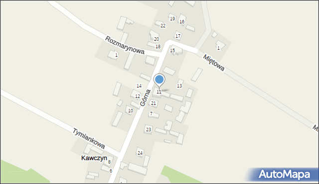 Kawczyn, Górna, 11, mapa Kawczyn