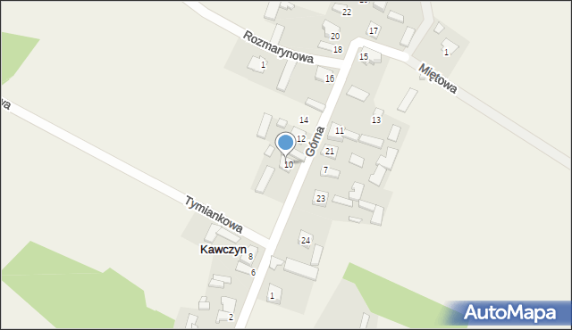 Kawczyn, Górna, 9a, mapa Kawczyn