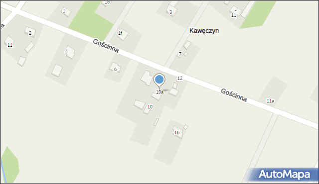 Kawęczyn, Gościnna, 10a, mapa Kawęczyn