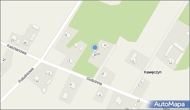 Kawęczyn, Gościnna, 1b, mapa Kawęczyn