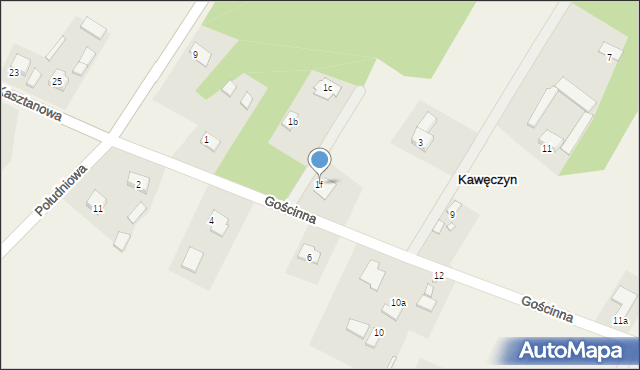 Kawęczyn, Gościnna, 1f, mapa Kawęczyn