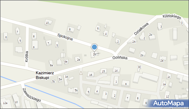 Kazimierz Biskupi, Golińska, 2d, mapa Kazimierz Biskupi