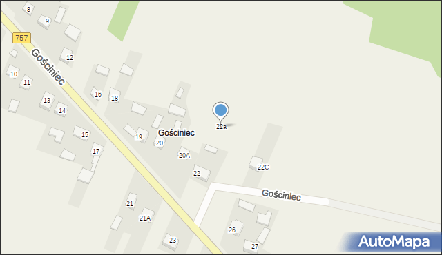 Kiełczyna, Gościniec, 22a, mapa Kiełczyna