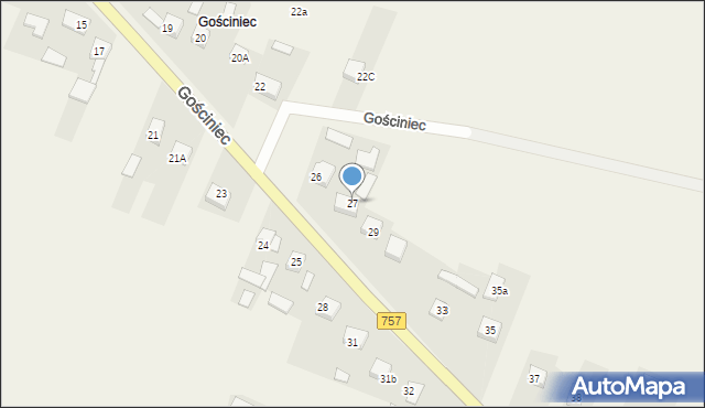 Kiełczyna, Gościniec, 27, mapa Kiełczyna