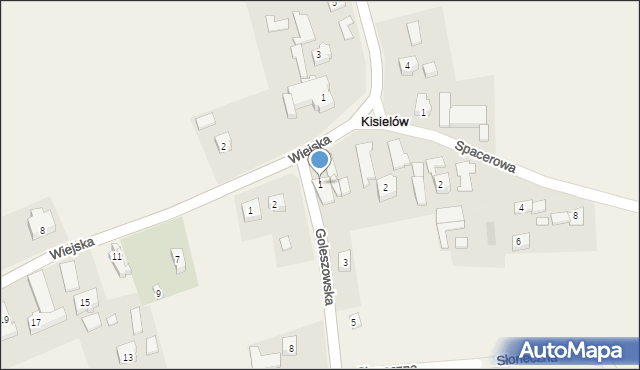 Kisielów, Goleszowska, 1, mapa Kisielów