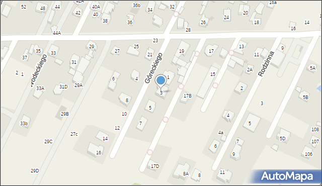 Klaudyn, Góreckiego Henryka Mikołaja, 3, mapa Klaudyn