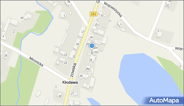 Kłodawa, Gorzowska, 21, mapa Kłodawa