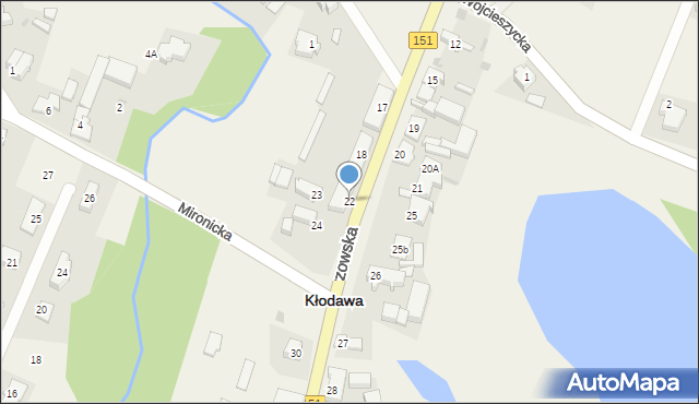 Kłodawa, Gorzowska, 22, mapa Kłodawa