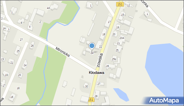 Kłodawa, Gorzowska, 24, mapa Kłodawa