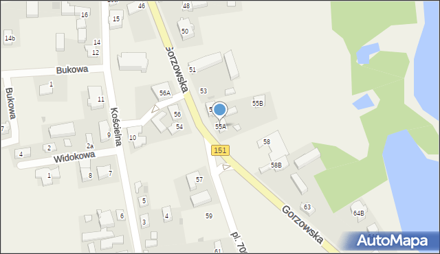 Kłodawa, Gorzowska, 55A, mapa Kłodawa