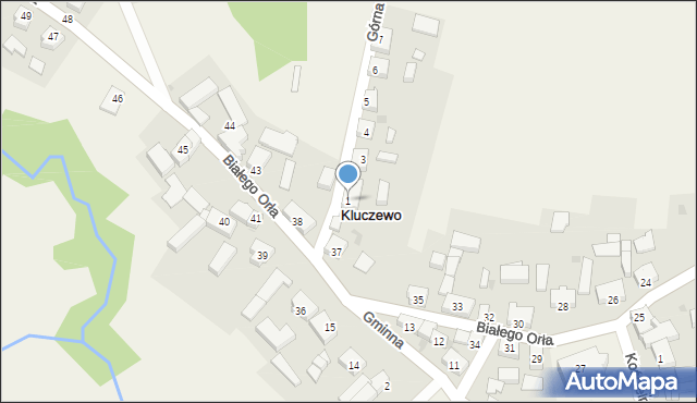 Kluczewo, Górna, 1, mapa Kluczewo