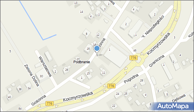 Kocmyrzów, Gościnna, 7, mapa Kocmyrzów