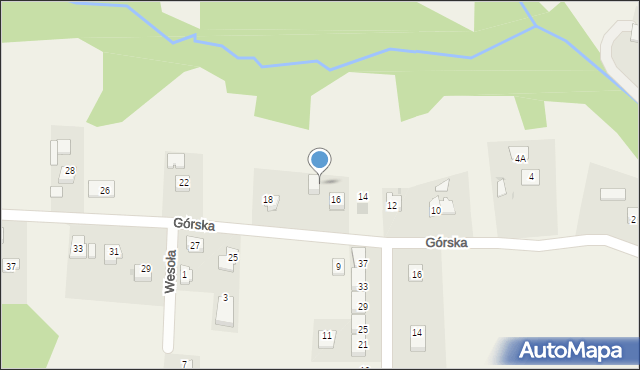 Konary, Górska, 16a, mapa Konary