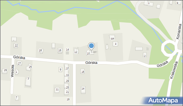 Konary, Górska, 8, mapa Konary