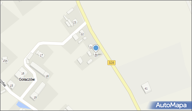 Konradówka, Gołaczów, 20, mapa Konradówka