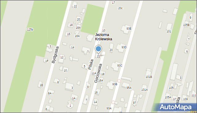 Konstancin-Jeziorna, Gorzowska, 11, mapa Konstancin-Jeziorna