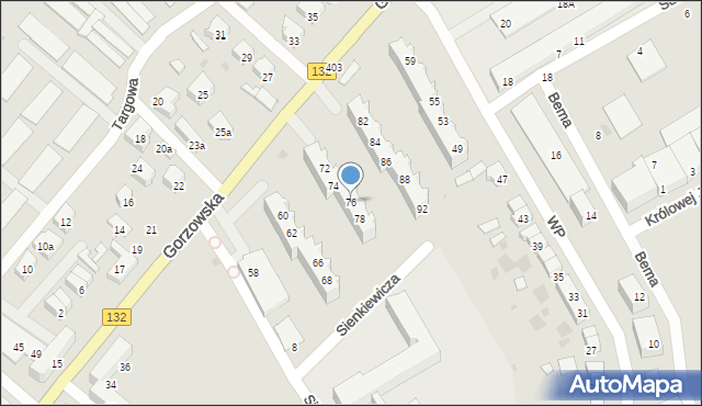 Kostrzyn nad Odrą, Gorzowska, 76, mapa Kostrzyn nad Odrą