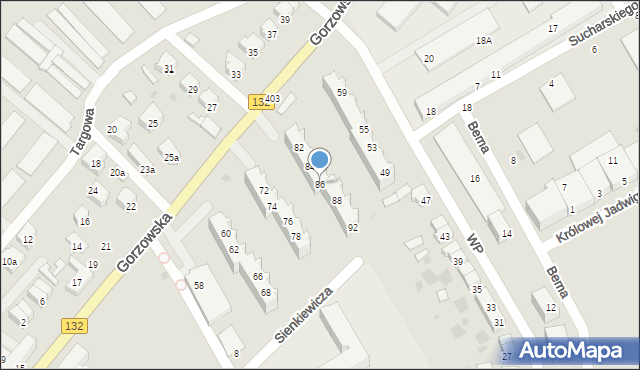 Kostrzyn nad Odrą, Gorzowska, 86, mapa Kostrzyn nad Odrą